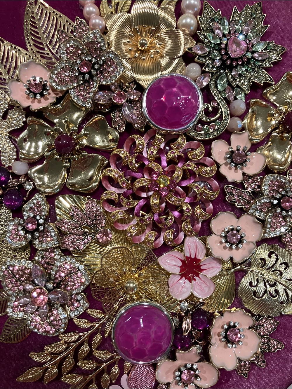 Gold and Pink Floral Embellished Wall Frame - Home Accent - Picture 13 of 15